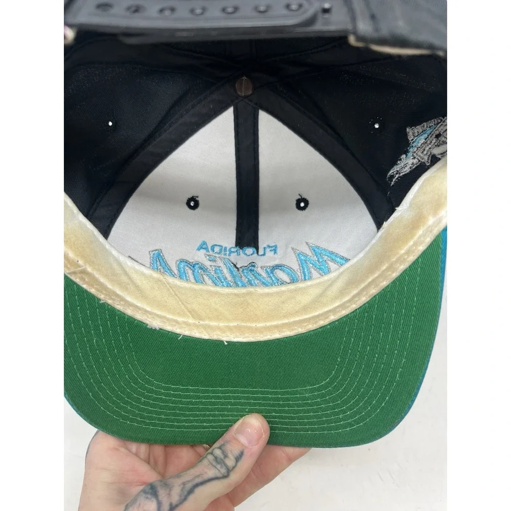 Vintage Sports‎ Specialties Florida Marlins Snapback Hat OSFA Two Tone Script